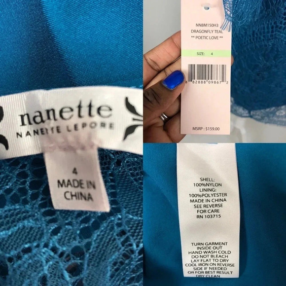 Nanette Lepore | Poetic Love Teal Lace Dress - Picture 8 of 8